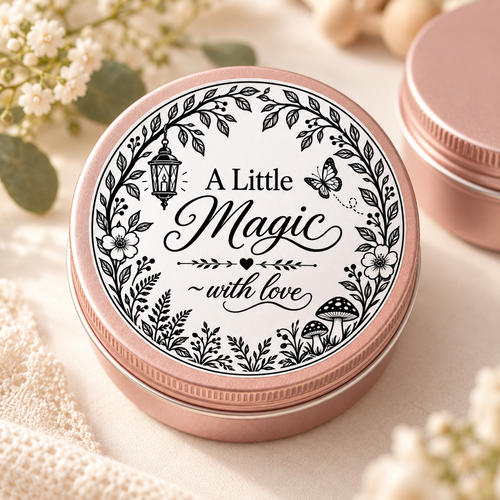 A Little Magic Joy + Lavender whipped body butter in a pink 4 oz tin